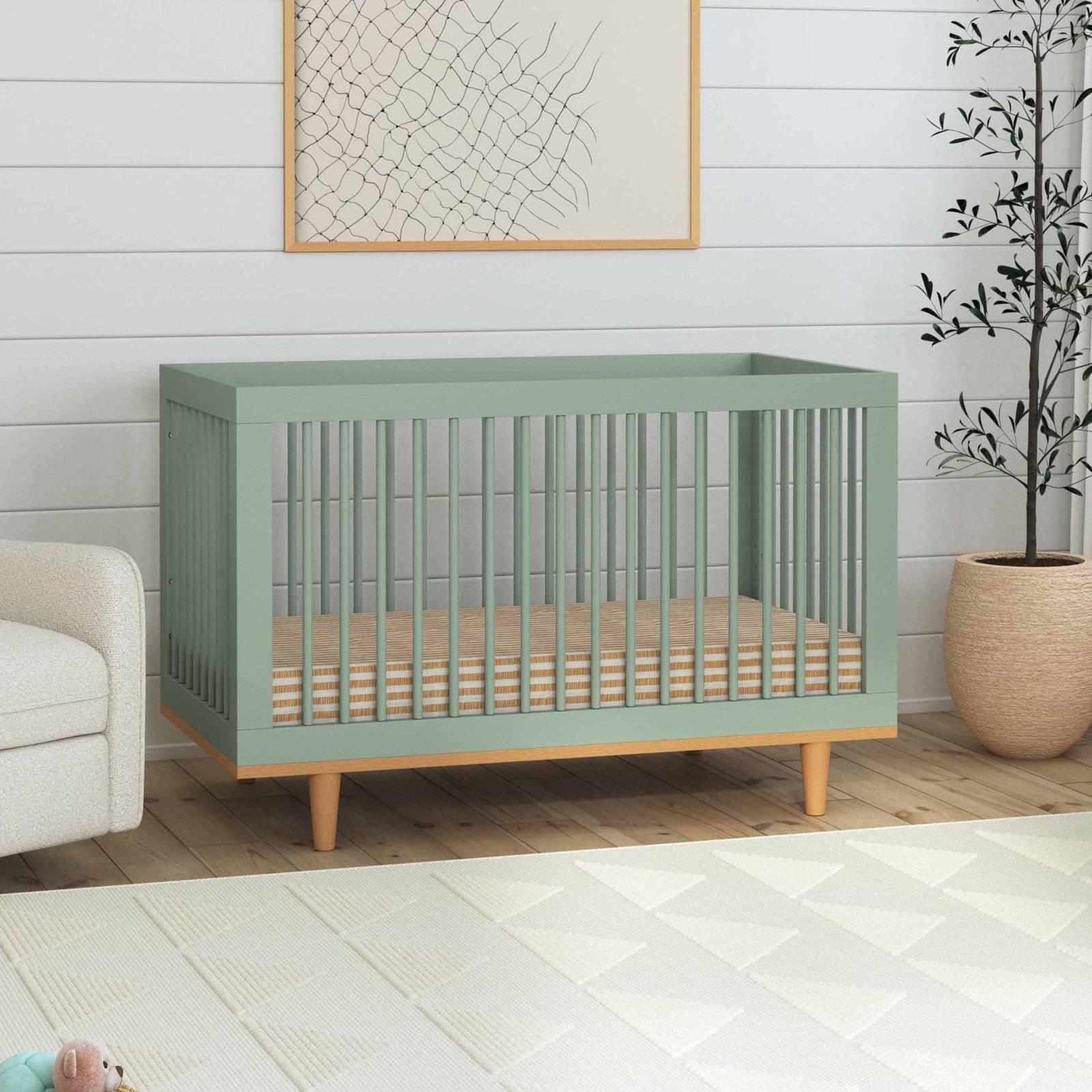 Marley Pine 3-in-1 Convertible Crib, Light Sage, Crib