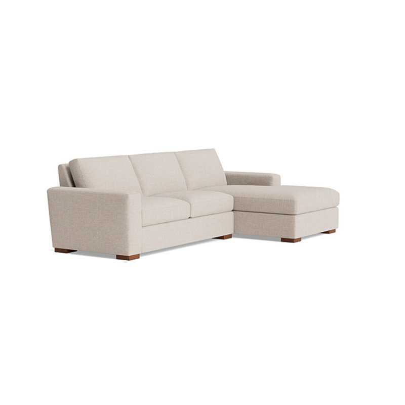 Couch Potato Chaise Sectional, Performance Weave - Natural, Right Hand Facing