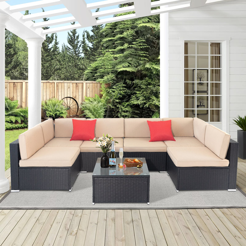 Grosso 6 - Person Modular Patio Conversation Set with Cushions
