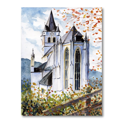 Église gothique verte - Peinture sur toile