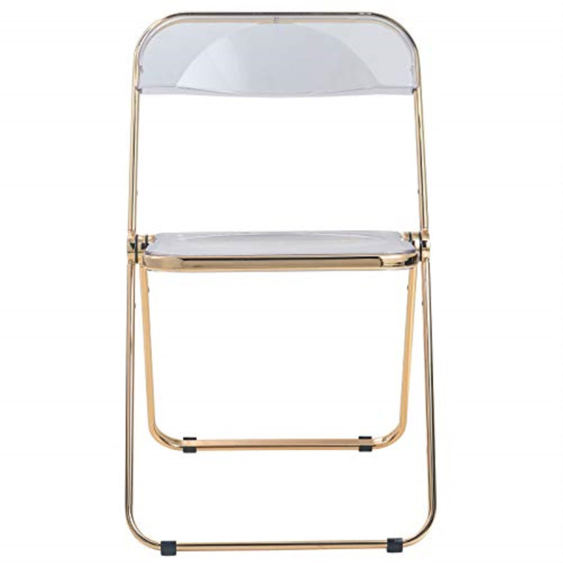 Chaise d'appoint et de salle à manger pliante en acrylique Lawrence, Clair
