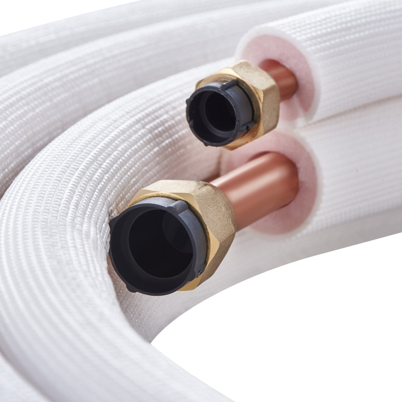 White Triple-Layer Insulated Copper Air Conditioner Line Set