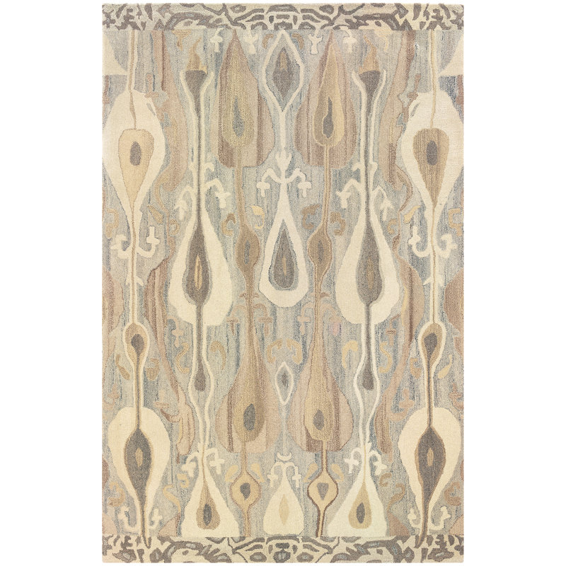 Donalda Wool Ikat Indoor Rug, Rectangle 5' x 8'