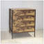 Commode à 4 tiroirs de style industriel, organisateur de vêtements de rangement en bois brun rustique avec structure en acier robuste, commode à 4 tiroirs, armoire de rangement pour chambre à coucher, salon