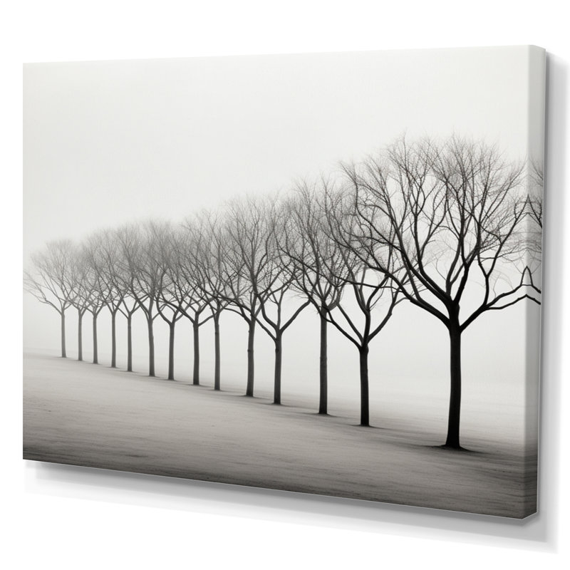 Hiver gris et blanc I - impression, H 16 po x l 32 po x P 1 po, Toile tendue