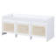 Banc à chaussures de rangement Waverly en rotin avec trois tiroirs et coussin capitonné-134702205