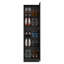 Range-chaussures H 67 po, cinq tablettes de rangement internes, un miroir, une porte, capacité approximative de 10 paires de chaussures, noir