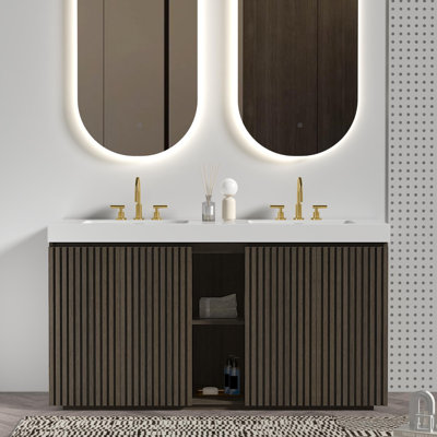 Meuble-lavabo avec lavabo et grand rangement 60F