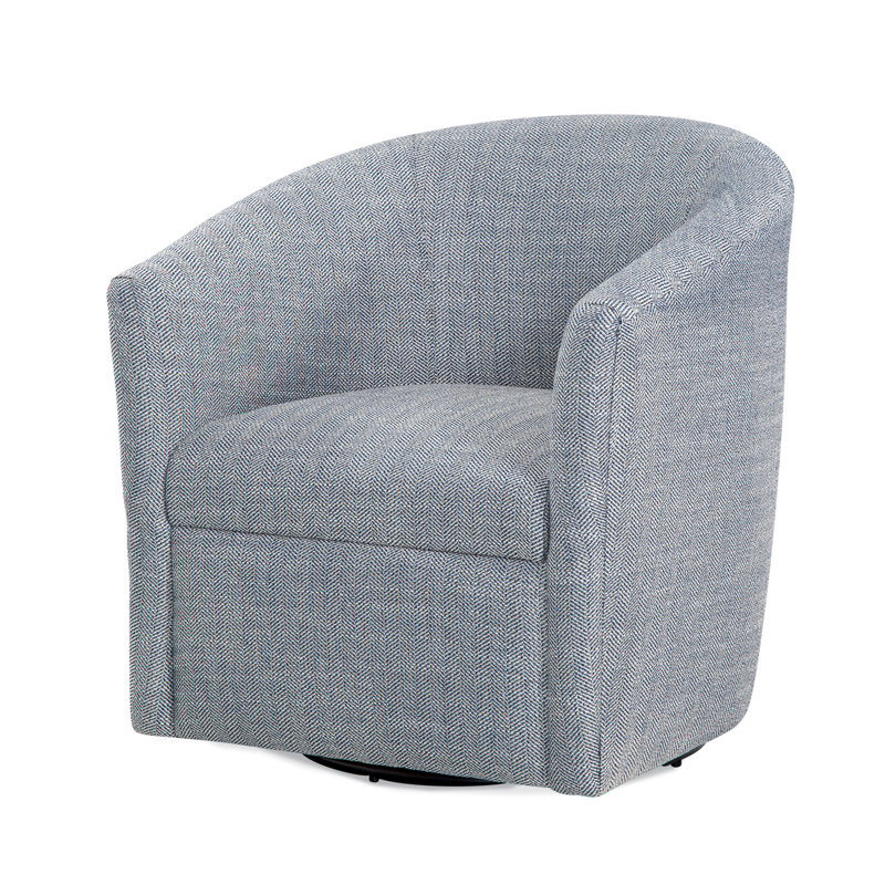 Karcher Upholstered Swivel Armchair, Blue Fabric