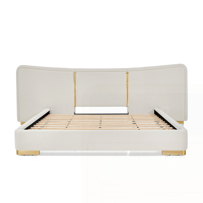 Extra Large Platform Bed, Beige