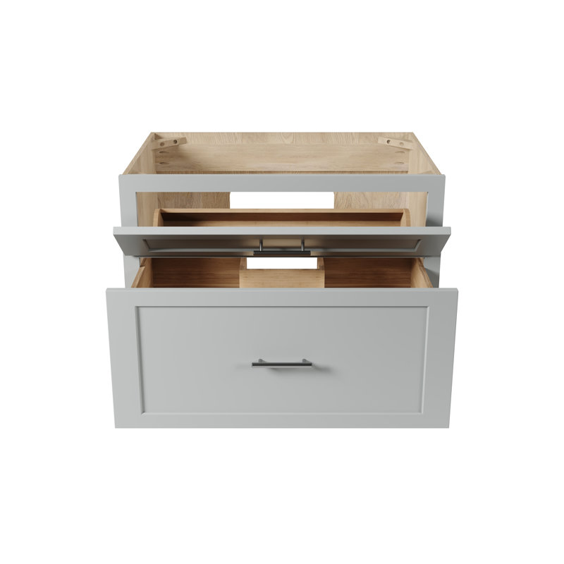 Meuble-lavabo mural simple flottant 30 po Disar, Gris