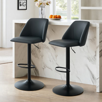 Tabouret de bar et de comptoir pivotant rembourré à hauteur réglable avec repose-pieds