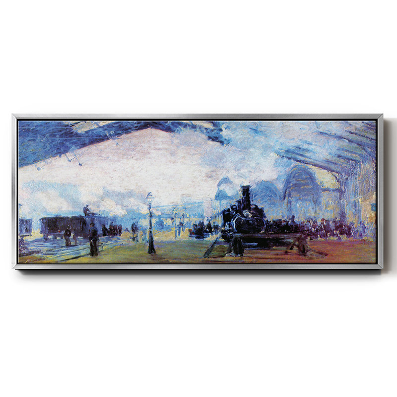 «Saint Lazare station in Paris» par Monet, toile encadrée, H 8 po x l 20 po