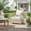 Fauteuil club pivotant en bois Telluride, finition blanc clair avec coussin beige-1618524496