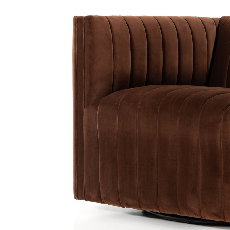 Augustine Swivel Armchair, Surrey Auburn Cotton Blend