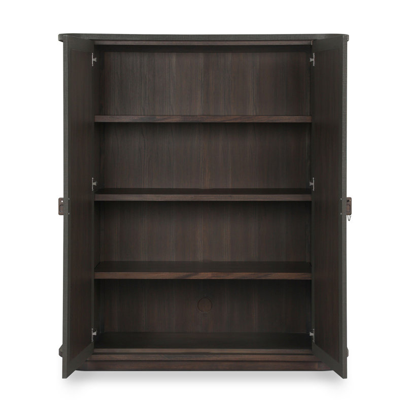 Berlin Cabinet-Black Linen, Dark Green Lacquered Linen