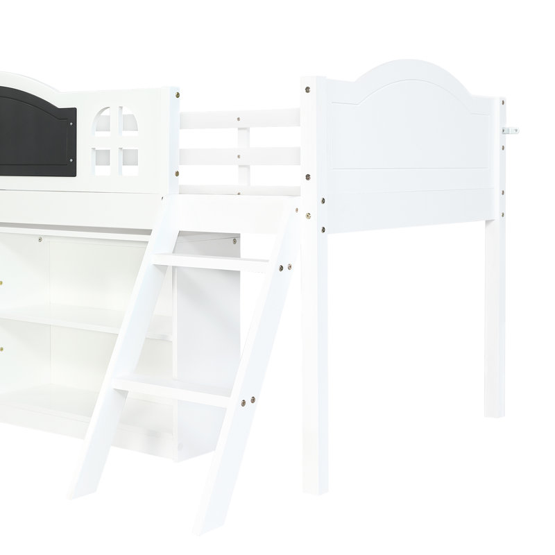 Single (3') Cabin Bed Bed Frame with Storage Included with Built-in Ladder Included