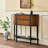 Black+Brown Solid Wood Console Table-574898393