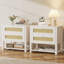 Table de chevet 25,6 po avec 2 tiroirs et 1 tablette ouverte (ensemble de 2)