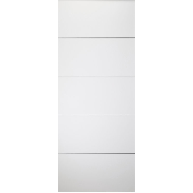 Porte de grange affleurante en bois manufacturé et en verre avec trousse de quincaillerie d'installation, 31,75 po x 79,37 po