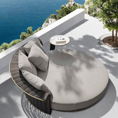 Minimalist Patio Sofa Set 2 - Person Outdoor Seating Group with Cushions by Elegant Home Furnishings.s