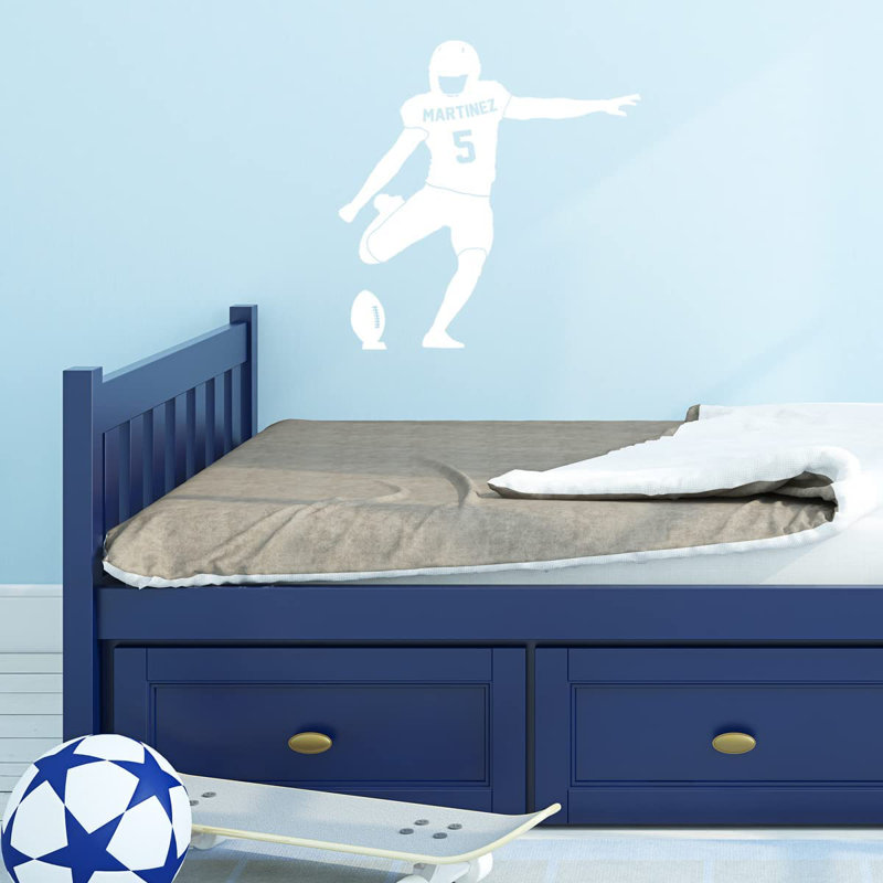 Adhésif décoratif trinquette de football personnalisé football sur pied Trinx - CS99, H 18 po x l 18 po, Blanc
