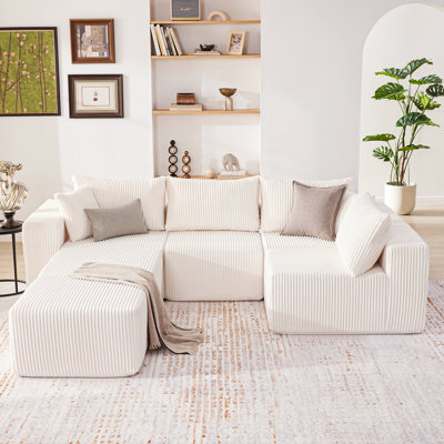 Canapé modulaire 135,4 "à assise profonde, canapé modulaire 6 places sans nuage pour salon, sans assemblage requis