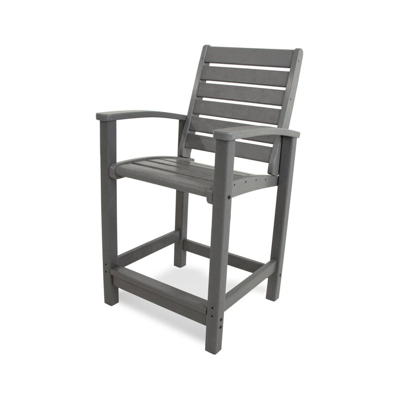 Chaise de comptoir POLYWOOD Signature, Gris ardoise