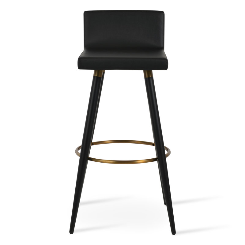 Tabouret de bar et de comptoir Dallas Ana, Noir / Laiton, Noir, Tabouret de comptoir (siège d’une hauteur de 24
