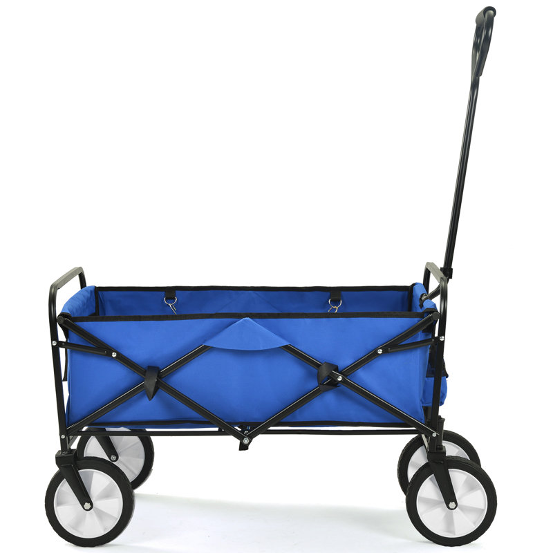 Chariot de plage pliant Wagon Garden (bleu), H 45 po x l 37 po x P 20 po, Noir / Bleu