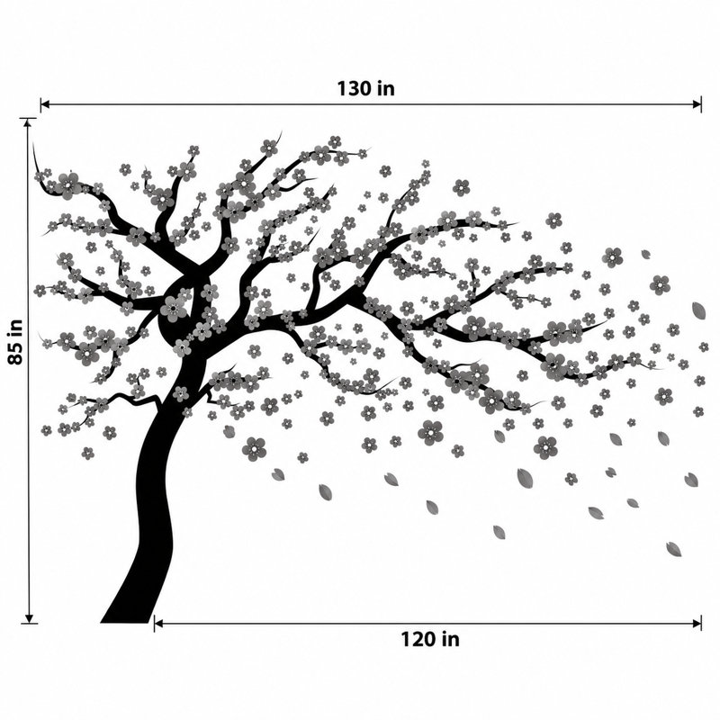 Plants & Flowers Non-Wall Damaging Wall Decal, Scheme C