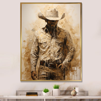 Minimalism Cowboy Painting II - Cowboys Wall Art