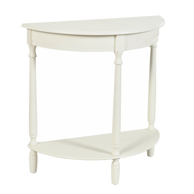Tinsle Collection Half Moon Console Table with Storage Shelf End Table