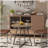 31.5 Inch Round Dining Table, Small Circle Kitchen Table with Metal Black Legs for 2-4 people,Modern Dining Room Table, Brown (only table)