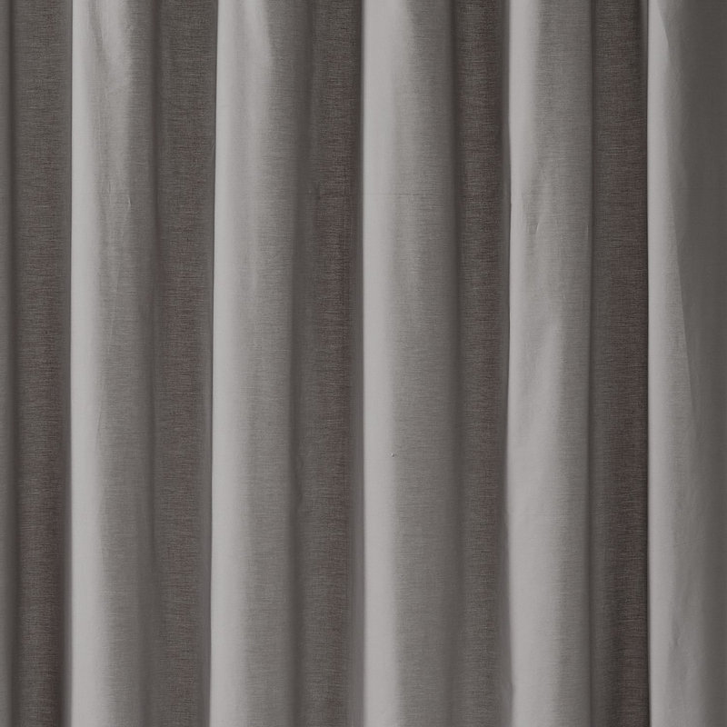 Cannon Solid Cotton Percale  Window Curtain Pair, 50" W x 84" L, Gray