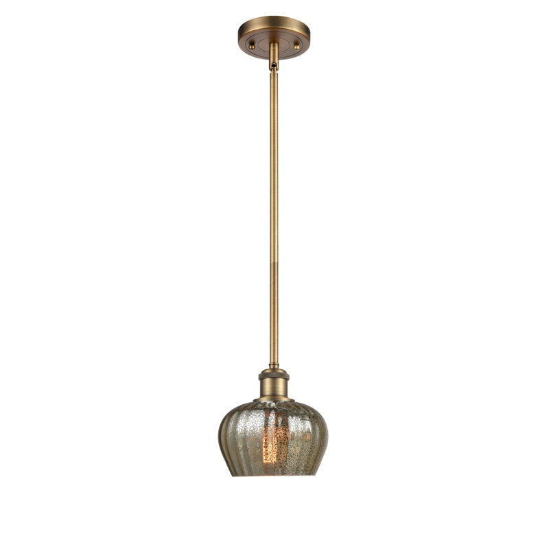 Luminaire suspendu en pot 1 lumière Lyman, Mercure, Laiton brossé, Ampoule DEL 6 watts Vinage