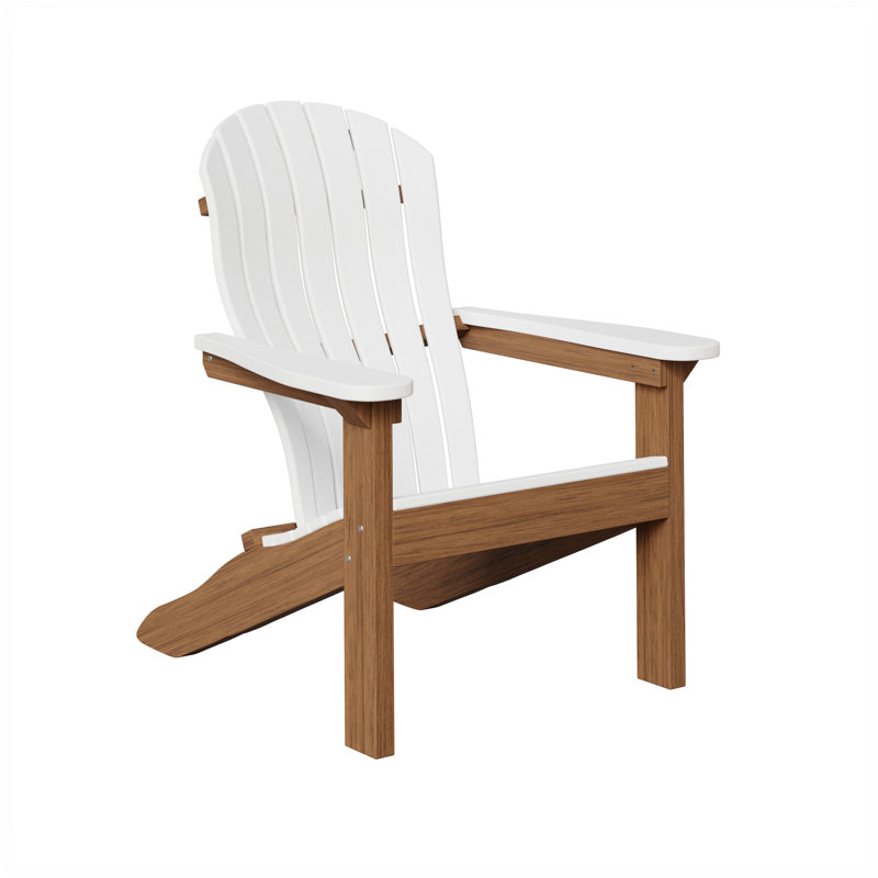 Berlin Gardens Contour Adirondack Chair, White with Antique Mahogany