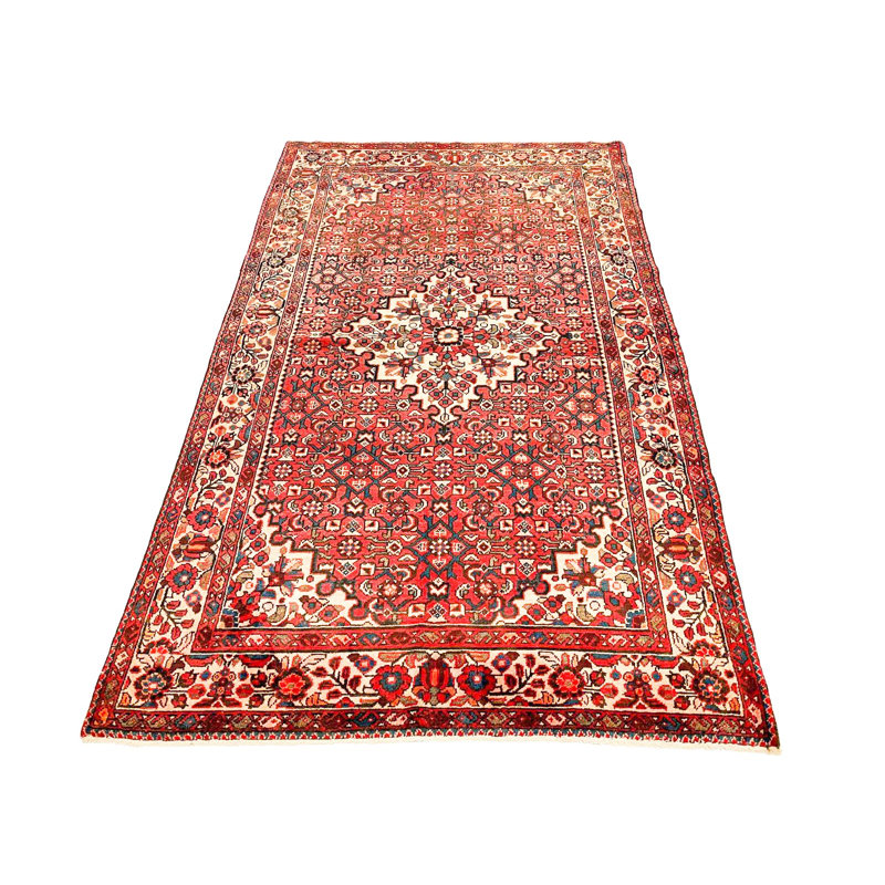 Tapis turc Oushak rouge et ivoire 4 x 7