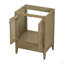 Meuble-lavabo 24 po sans lavabo, base seulement, armoire en rotin avec portes et tiroir, cadre solide et panneau en bois aggloméré, naturel