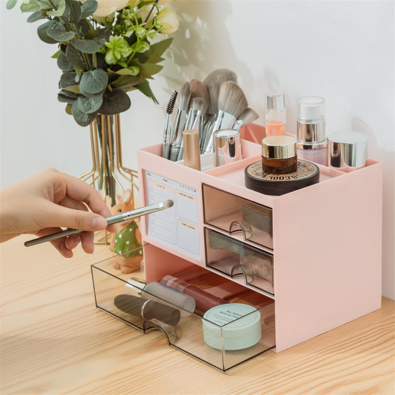 Bavani Plastic Desk Organiser, Pink