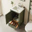 Meuble-lavabo en bois massif 18 po entièrement assemblé avec tiroirs et plateau à fermeture en douceur