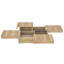 Table basse carrée en placage avec plateau coulissant et rangement-426866196