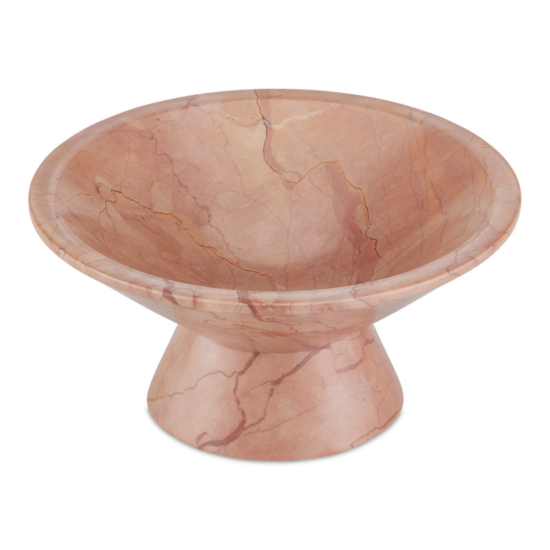 Lubo Handmade Marble Decorative Bowl, Rosa, 6" H x 13" W x 13" D