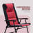 3 Piece Outdoor Patio Furniture Set With Glass Coffee Table & 2 Folding Padded Rocking Chairs, Bistro Style For Porch, Camping, Balcony, Red-1296717623