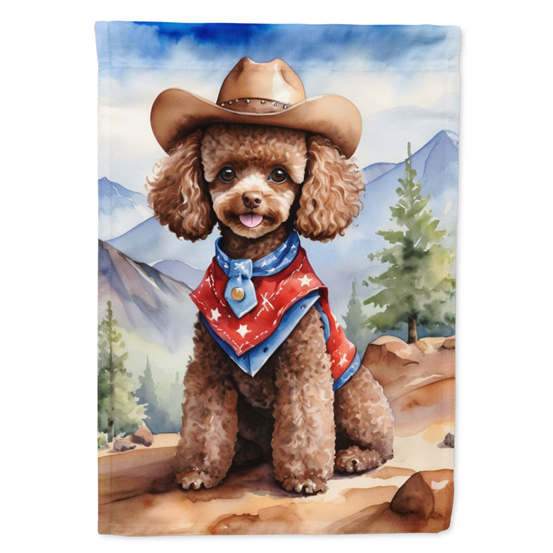 Drapeau Cowboy Welcome Garden, Caniche bleu / rouge / brun