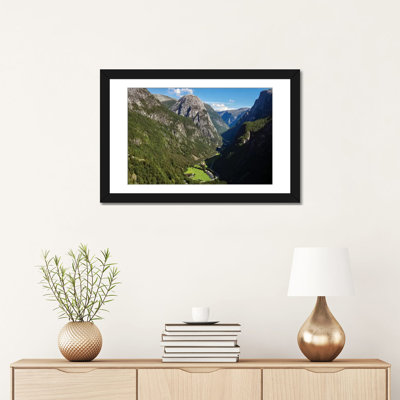 Scenic View Of Naeroyfjord Valley From Stalheim Hotel, Stalheim, Norway by Panoramic Images - Wrapped Canvas Gallery-Wrapped Canvas Giclée