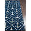 Tapis intérieur / extérieur bleu marine / beige Yepez-861575810