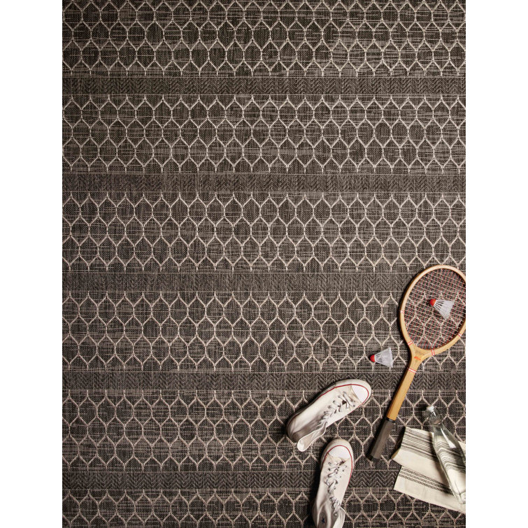 Tiza Geometric Brown/Black Indoor / Outdoor Area Rug Joss & Main Rug Size: Rectangle 7'10 x 10'9
