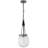 Cora 8 Inch Pendant Light w Gray Gold Chain, Fluted Raindrop Glass