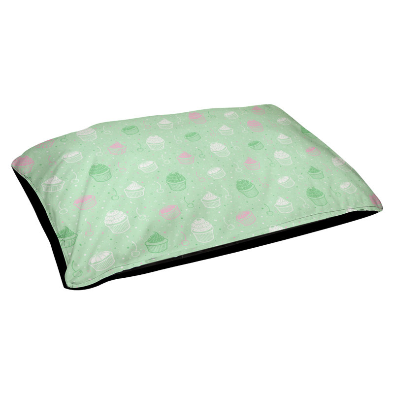 Coussin pour concepteur de chats pour l’extérieur petits gâteaux Byrge, Petit - L 29,5 po x l 19,5 po, Vert et rose